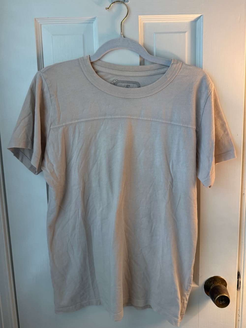 Big Bud Press Crew Neck T-Shirt in Light Beige Small